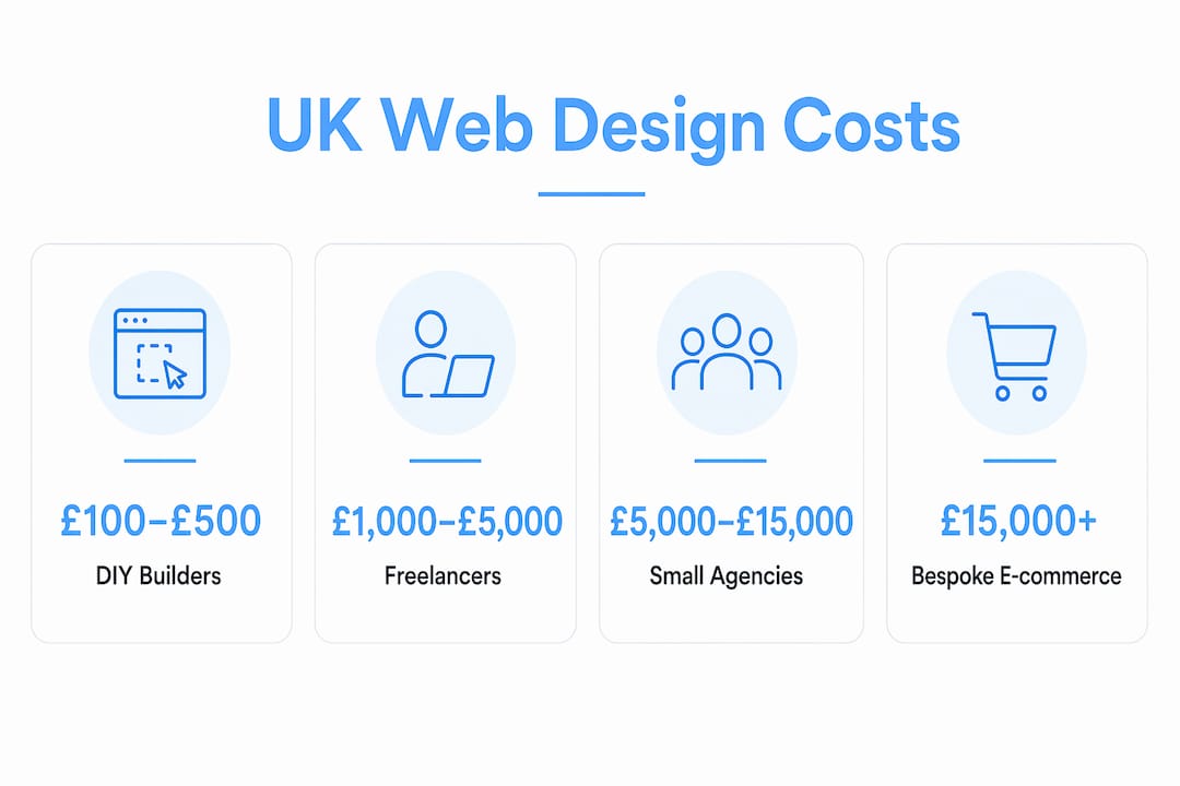 Infographic showing UK web design cost ranges