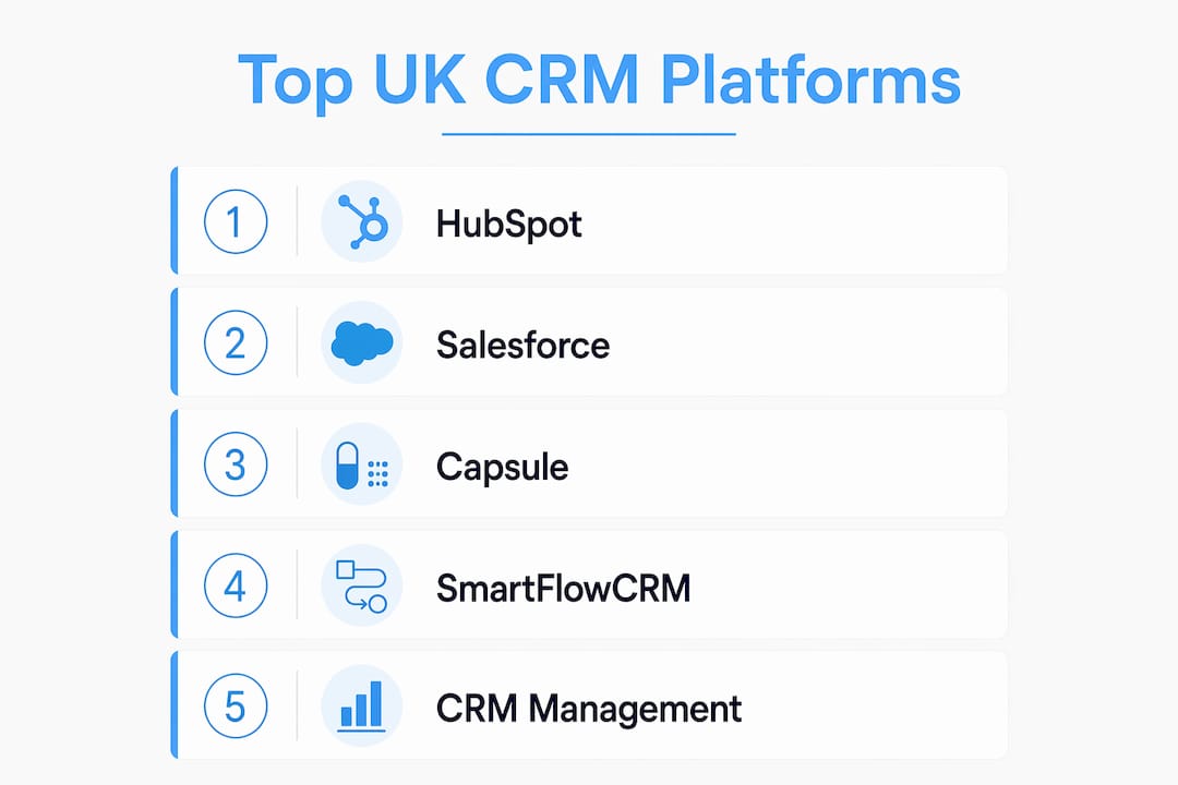 Infographic showing top CRM platforms hierarchy