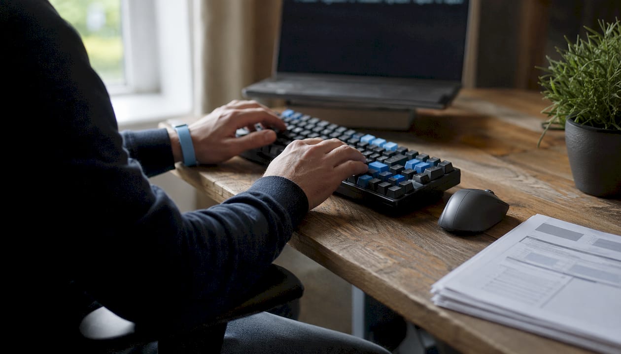 Hands testing WordPress staging environment