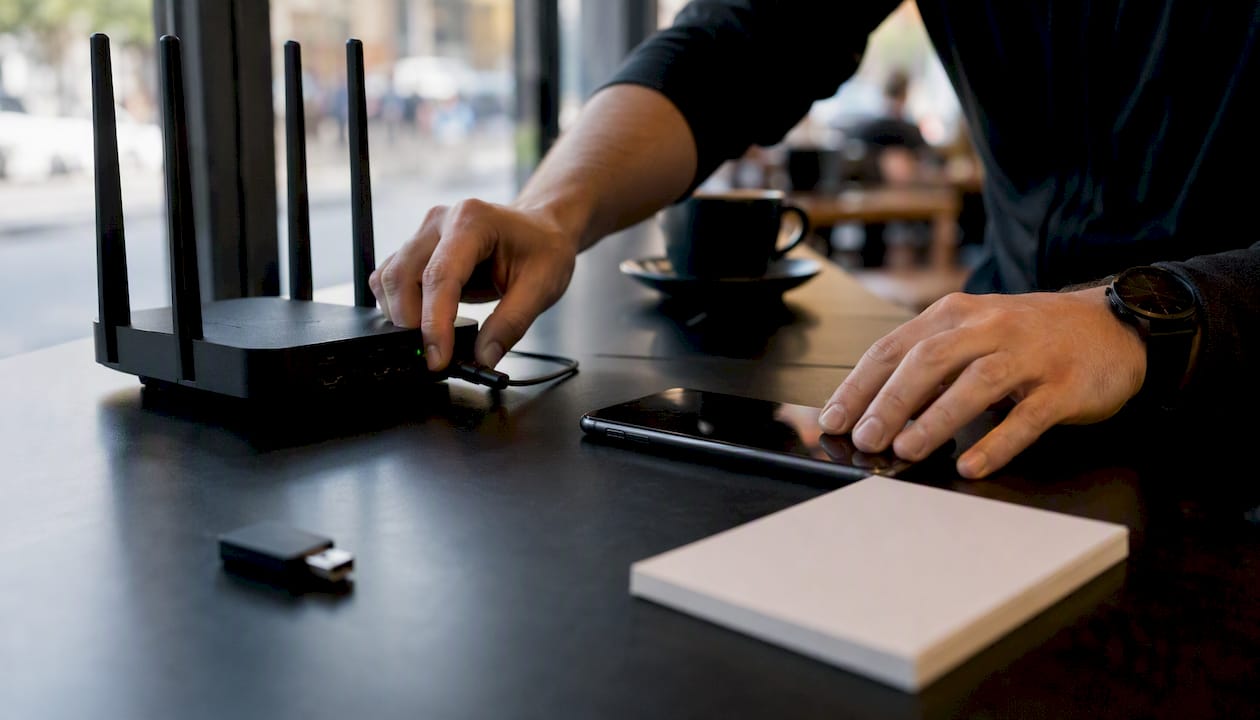 Hands configuring WordPress site optimization hardware