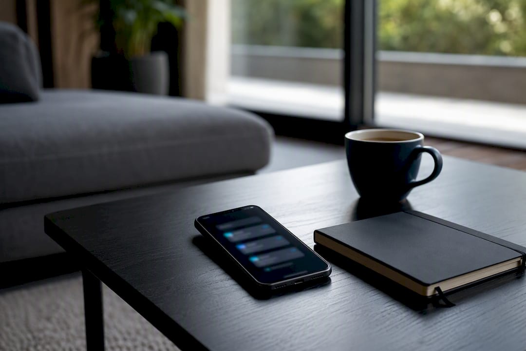 Smartphone showing vertical card stack layout