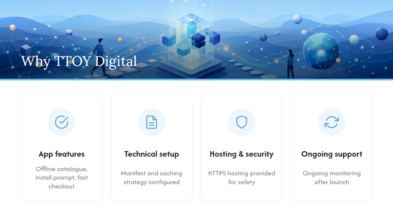 Why TTOY Digital for your next PWA build — overview diagram