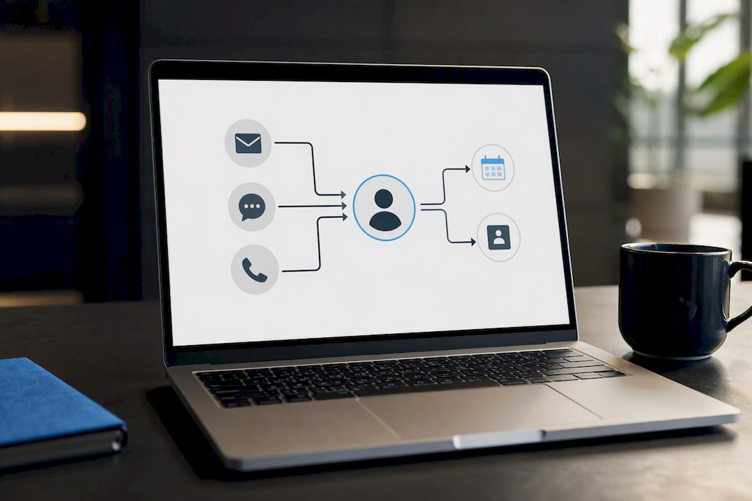 Communication channels flowing into one CRM hub