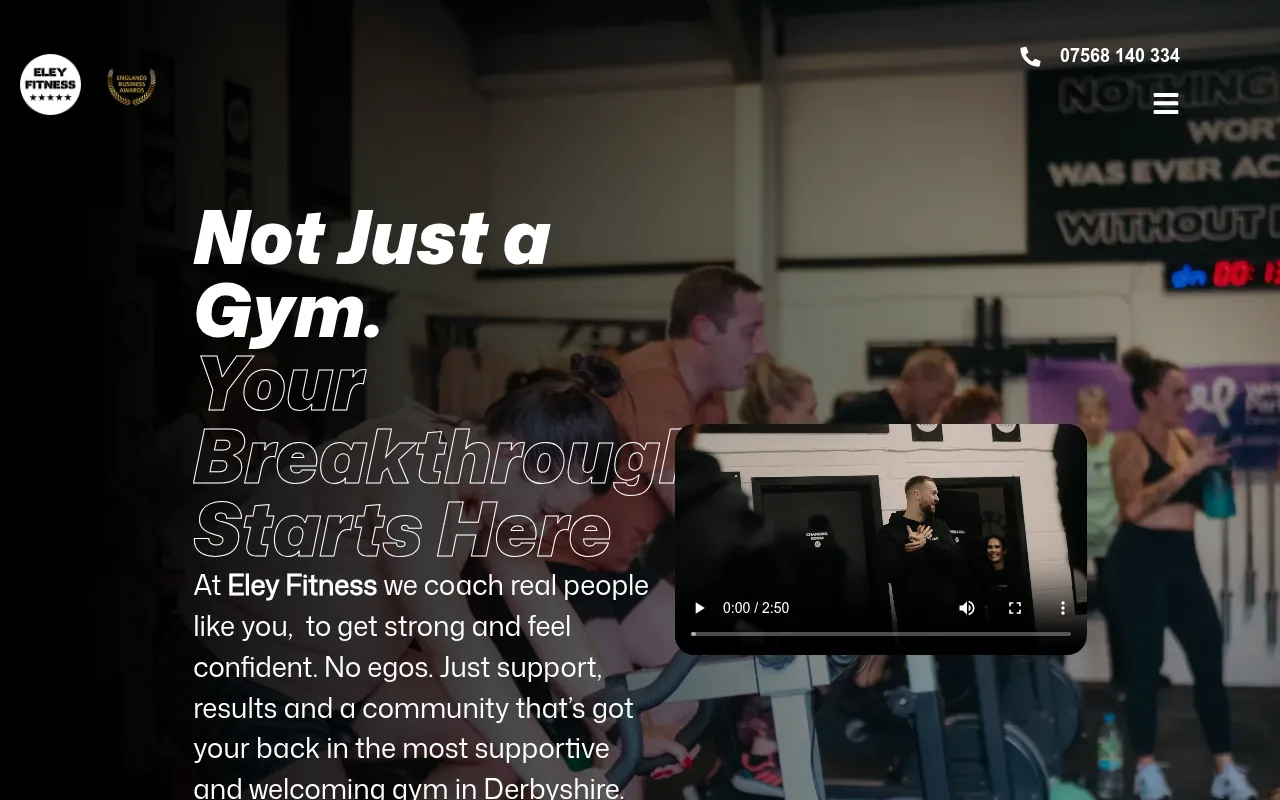 Eley Fitness website screenshot