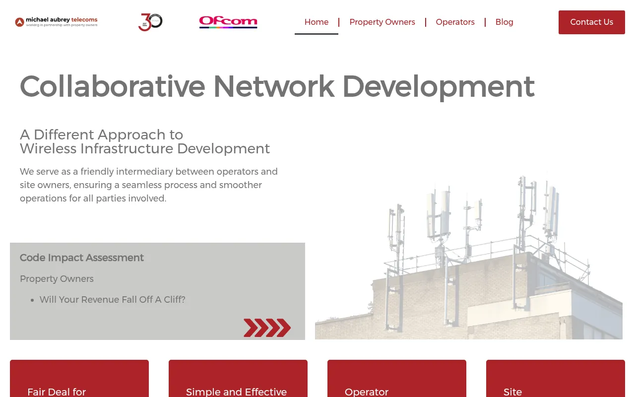 Michael Aubrey Telecoms website screenshot