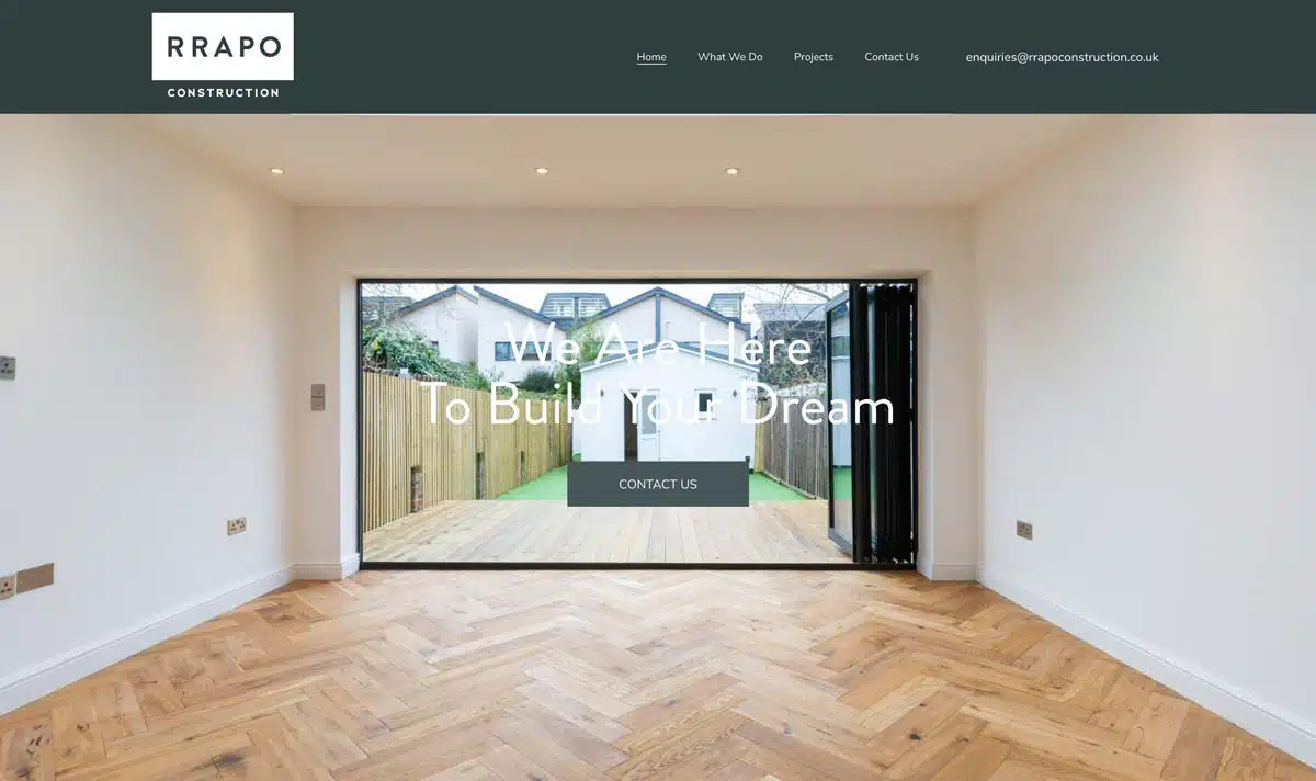 Rrapo Construction home page