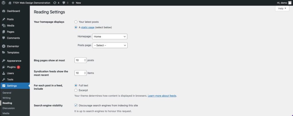 WordPress Settings