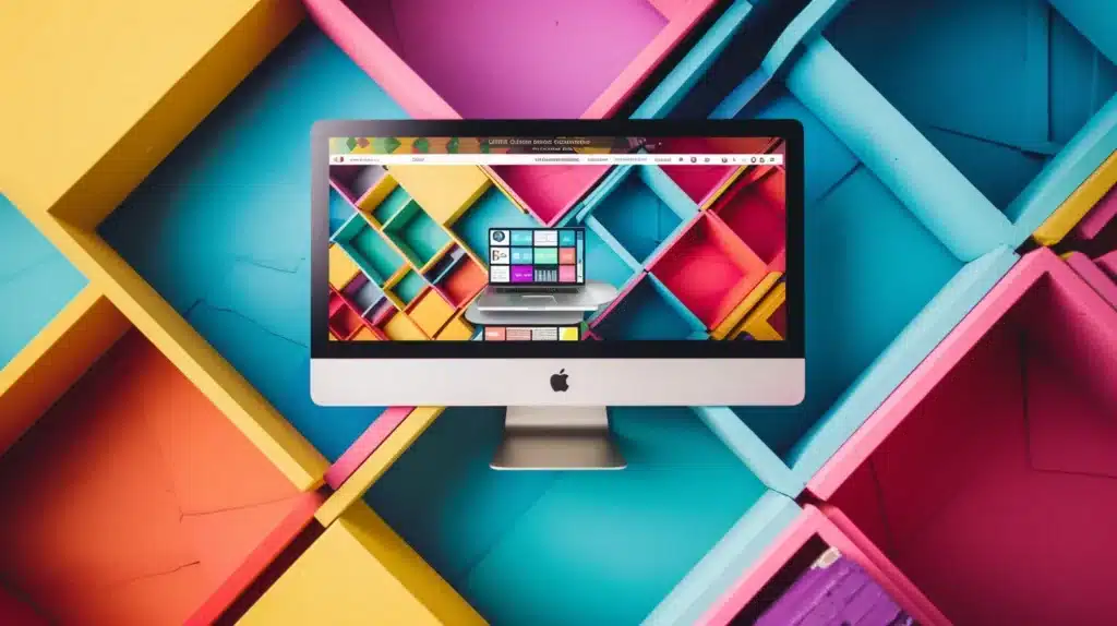 a vibrant, harmoniously designed website interface showcases a cohesive colour palette that reflects diverse cultural perceptions, emphasising brand identity and enhancing user engagement in a modern digital environment.